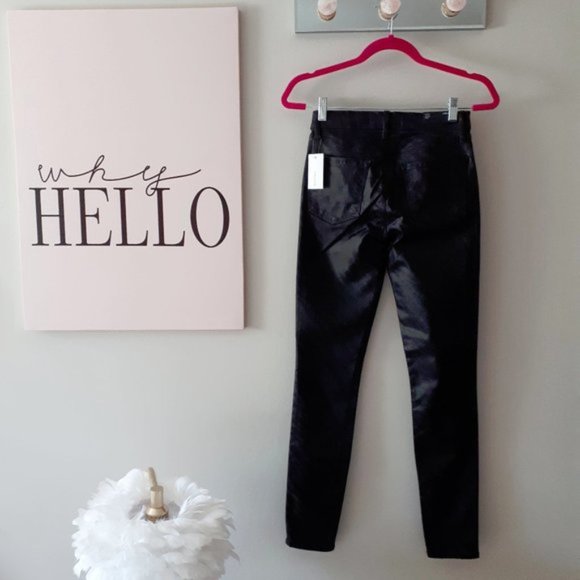 NWT J Brand black coated zebra high rise skinny jeans, 25 - Picture 10 of 12
